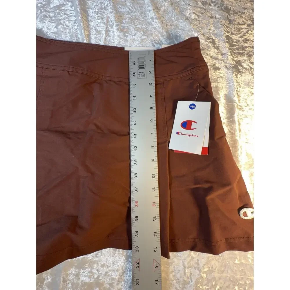 Champion Brown Athletic Skort Womens 10 NWT Stretch Moisture Wicking‎ Pockets
